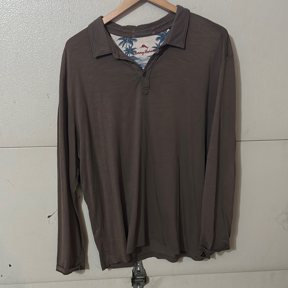 Tommy Bahama Brown Polo Shirt Lightweight Knit